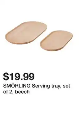 Ikea SMÖRLING Serving tray, set of 2, beech offer