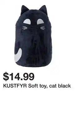 Ikea KUSTFYR Soft toy, cat black offer