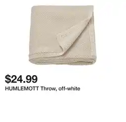 Ikea HUMLEMOTT Throw, off-white offer