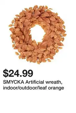 Ikea SMYCKA Artificial wreath, indoor/outdoor/leaf orange offer