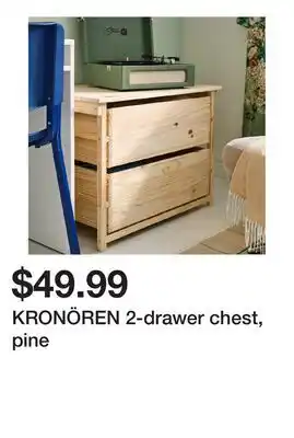 Ikea KRONÖREN 2-drawer chest, pine offer