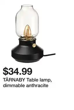 Ikea TÄRNABY Table lamp, dimmable anthracite offer