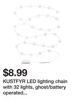 Ikea KUSTFYR LED lighting chain with 32 lights, ghost/battery operated white offer