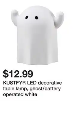 Ikea KUSTFYR LED decorative table lamp, ghost/battery operated white offer