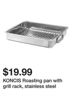 Ikea KONCIS Roasting pan with grill rack, stainless steel offer