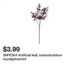 Ikea SMYCKA Artificial leaf, indoor/outdoor eucalyptus/red offer