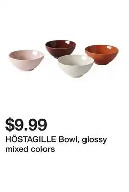 Ikea HÖSTAGILLE Bowl, glossy mixed colors offer