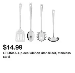 Ikea GRUNKA 4-piece kitchen utensil set, stainless steel offer