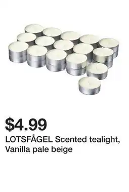 Ikea LOTSFÅGEL Scented tealight, Vanilla pale beige offer