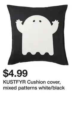 Ikea KUSTFYR Cushion cover, mixed patterns white/black offer