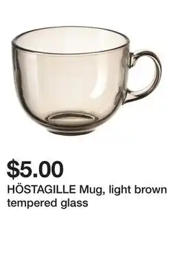 Ikea HÖSTAGILLE Mug, light brown tempered glass offer