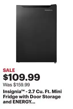 Best Buy Insignia - 2.7 Cu. Ft. Mini Fridge with Door Storage and ENERGY STAR Certification - Black offer