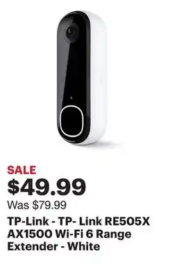 Best Buy TP-Link - TP- Link RE505X AX1500 Wi-Fi 6 Range Extender - White offer