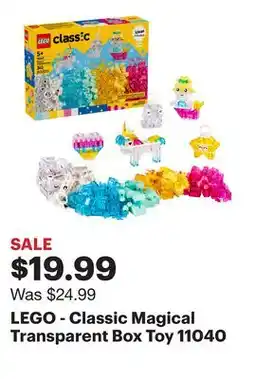 Best Buy LEGO - Classic Magical Transparent Box Toy 11040 offer