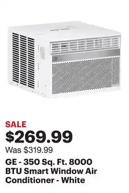 Best Buy GE - 350 Sq. Ft. 8000 BTU Smart Window Air Conditioner - White offer