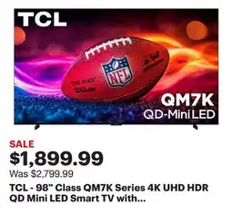 Best Buy TCL - 98 Class QM7K Series 4K UHD HDR QD Mini LED Smart TV with Google TV (2025) offer