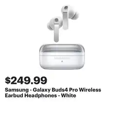 Best Buy Samsung - Galaxy Buds4 Pro Wireless Earbud Headphones - White offer