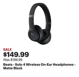 Best Buy Beats - Solo 4 Wireless On-Ear Headphones - Matte Black offer