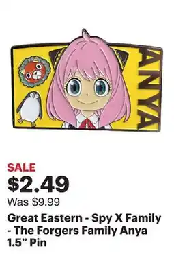 Best Buy Great Eastern - Spy X Family - The Forgers Family Anya 1.5 Pin offer