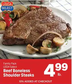 Market Basket Usda select beef boneless shoulder steaks offer
