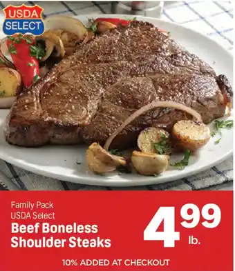 Usda select beef boneless shoulder steaks
