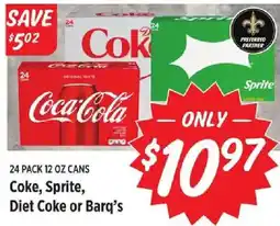 Rouses Coca-Cola, Sprite, Diet Coke or Barq's offer