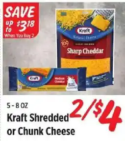 Rouses Kraft shredded or chunk cheese offer
