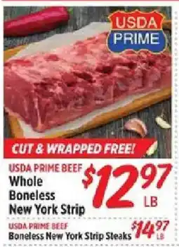 Rouses Usda prime beef whole boneless new york strip offer