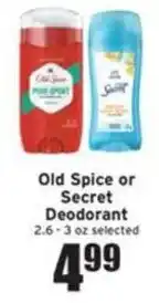 Ray's Food Old Spice or Secret Deodorant offer