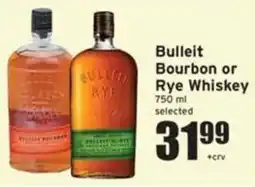 Ray's Food Bulleit Bourbon or Rye Whiskey offer
