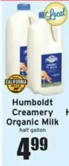 Ray's Food Humboldt Creamery Organic Milk offer