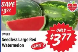 Rouses Sweet Seedless Large Red Watermelon offer
