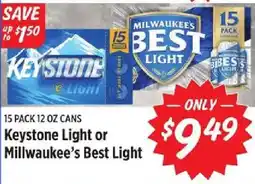 Rouses Keystone Light or Milwaukee's Best Light offer