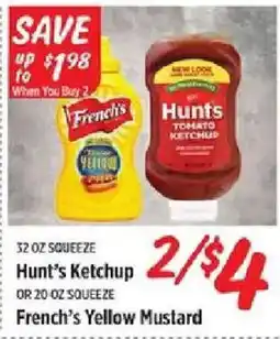 Rouses Hunt's Ketchup or French's Yellow Mustard offer