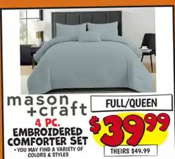 Ollie's MASON+CRAFT EMBROIDERED COMFORTER SET offer