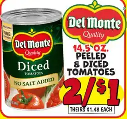 Ollie's Del Monte Peeled & Diced Tomatoes offer
