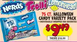 Ollie's 75 CT. HALLOWEEN CANDY VARIETY PACK offer