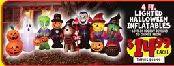 Ollie's 4 FT LIGHTED HALLOWEEN INFLATABLES offer