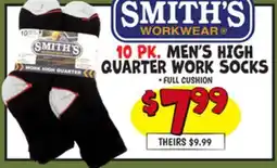 Ollie's SMITH'S WORKWEAR 10 PK, MEN'S HIGH QUARTER WORK SOCKS offer
