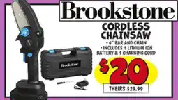 Ollie's Brookstone CORDLESS CHAINSAW offer