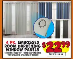 Ollie's 4 PK. EMBOSSED ROOM DARKENING WINDOW PANELS offer