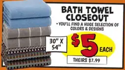 Ollie's BATH TOWEL CLOSEOUT offer