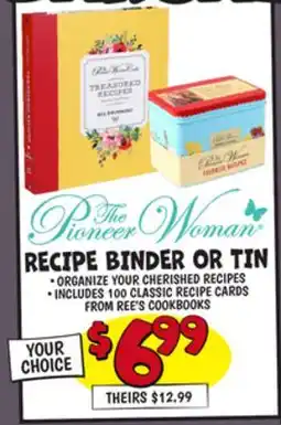 Ollie's The Pioneer Woman RECIPE BINDER OR TIN offer