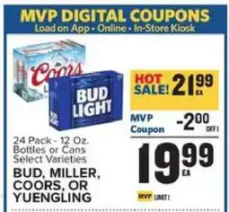 Food Lion Bud, Miller, Coors or Yuengling offer