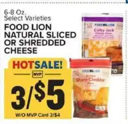Food Lion FOOD LION NATURAL SLICED OR SHREDDED CHEESE offer