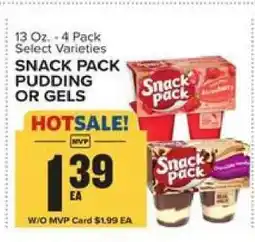 Food Lion Snack Pack Pudding or Gels offer