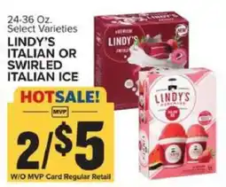 Food Lion LINDY'S ITALIAN OR SWIRLED ITALIAN ICE offer