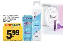 Food Lion Secret Deodorant or Dry Spray offer