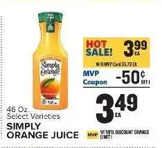Food Lion Simply Orange Juice offer