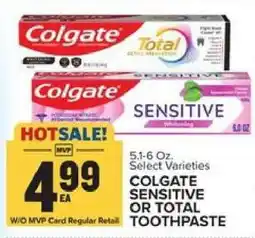 Food Lion Colgate Sensitive or Total Toothpaste offer
